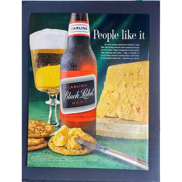 Carling Black Label Beer "People Like It" Vintage Print Ad 1963 - Picture 3 of 3